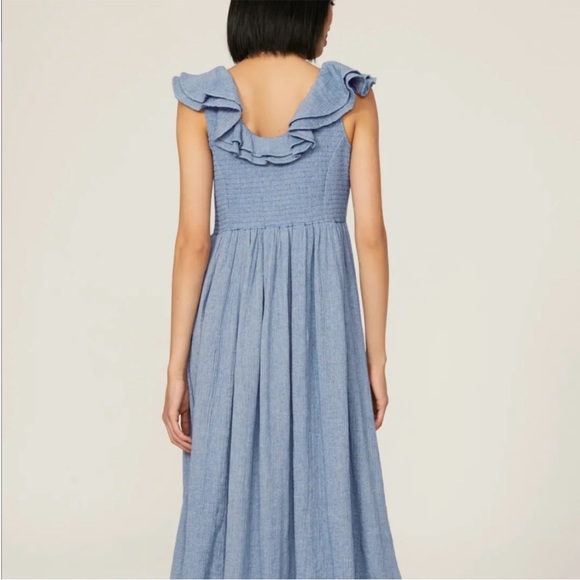 Hatch Blue Ruffle Midi Dress - Picture 5 of 14